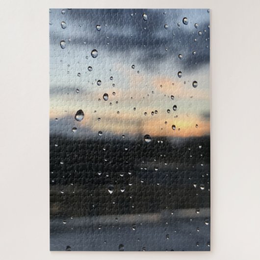 Raindrops Window Sunset Over Islington Londen Vere Legpuzzel (Verticaal)