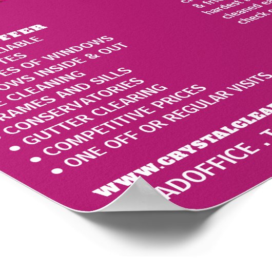 Raindrops, Windows Cleaner, reinigingsservice Adve Poster (Hoek)