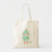 Rainey Day Mochi in een regenjas en kikker, slak Tote Bag (Voorkant)