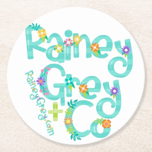 RAINEY GREY + CO [logo 6] Ronde Kartonnen Onderzetter (Voorkant)