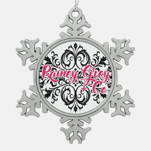 Rainey Grey + Co logo [7] Tin Sneeuwvlok Ornament (Voorkant)