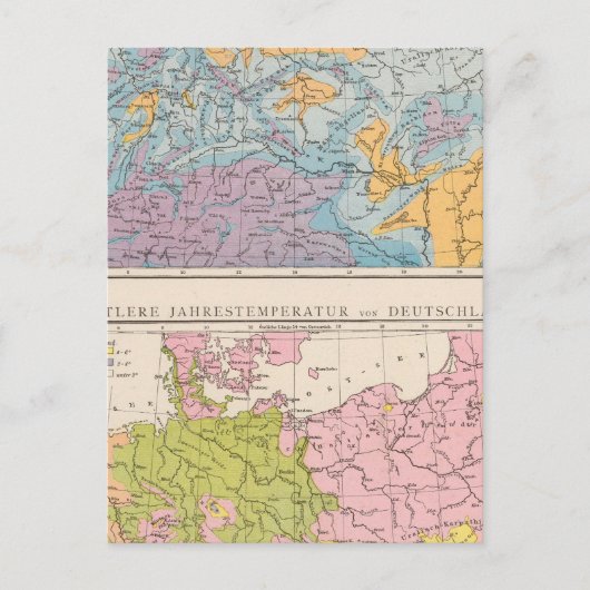 Rainfall-kaart van Duitsland Briefkaart (Voorkant)
