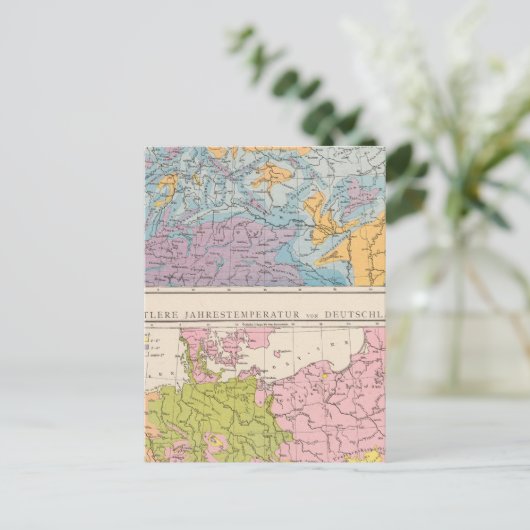 Rainfall-kaart van Duitsland Briefkaart (Staand voorkant)