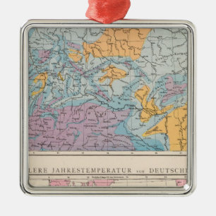 Rainfall-kaart van Duitsland Metalen Ornament