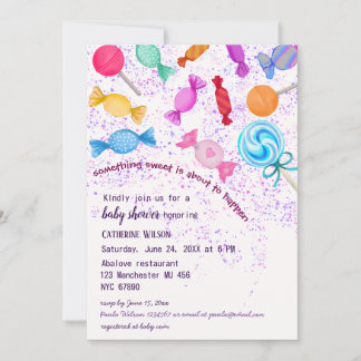 Rainfall Lollipop Sweets Candyland Baby shower Kaart