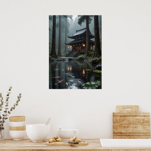 Rainfall Reverie - Hidden Temple Poster (Keuken)