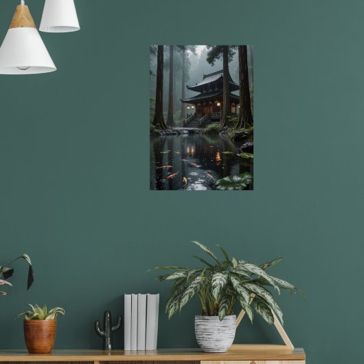 Rainfall Reverie - Hidden Temple Poster (Woonkamer 1)