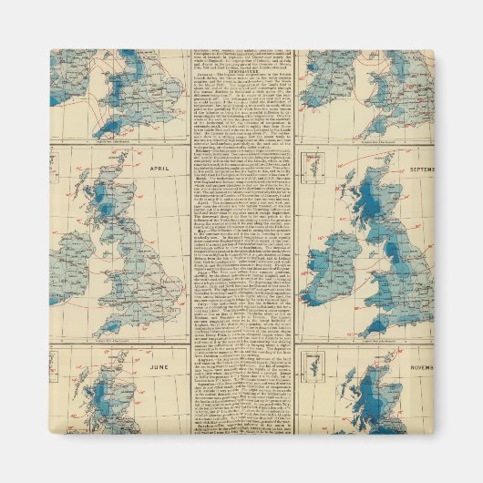 Rainfall, temperatuur, Britse eilanden Magneet (Voorkant)
