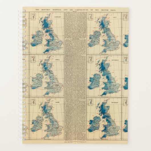 Rainfall, temperatuur, Britse eilanden Planner (Voorkant)