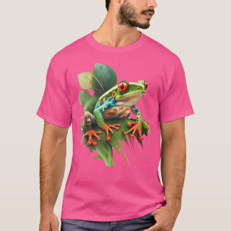 Rainforest Amphibian Red Eyed Tree Frog Green Body T-shirt