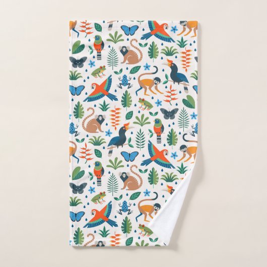 Rainforest Animal Pattern Bad Handdoek (Handdoek)