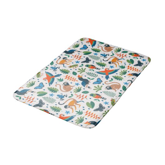Rainforest Animal Pattern Badmat (Gekanteld)