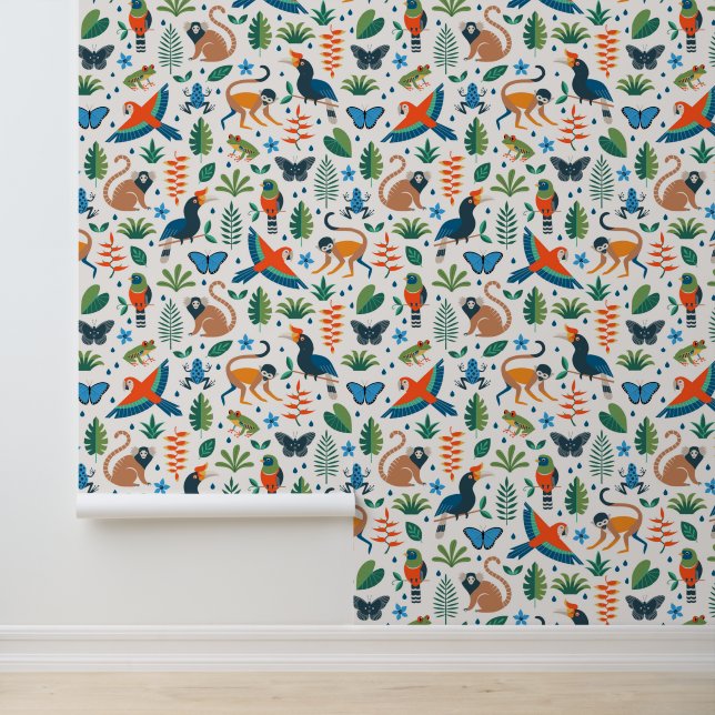 Rainforest Animal Pattern Behang (Applicatie)