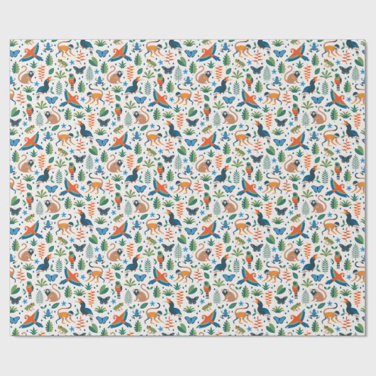 Rainforest Animal Pattern Cadeaupapier (Vlak)