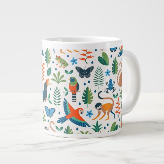 Rainforest Animal Pattern Grote Koffiekop (Voorkant rechts)