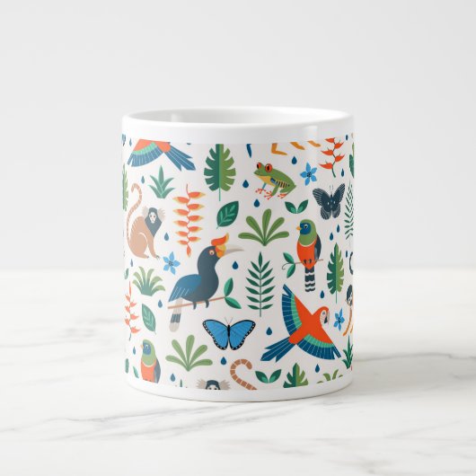 Rainforest Animal Pattern Grote Koffiekop (Voorkant)