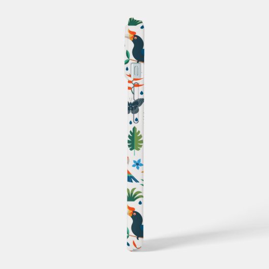 Rainforest Animal Pattern iPhone 15 Case (Linkerkant)