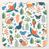 Rainforest Animal Pattern Kartonnen Onderzetters (Voorkant)