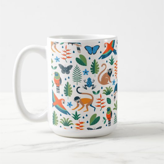 Rainforest Animal Pattern Koffiemok (Links)