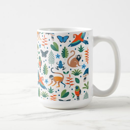 Rainforest Animal Pattern Koffiemok (Rechts)