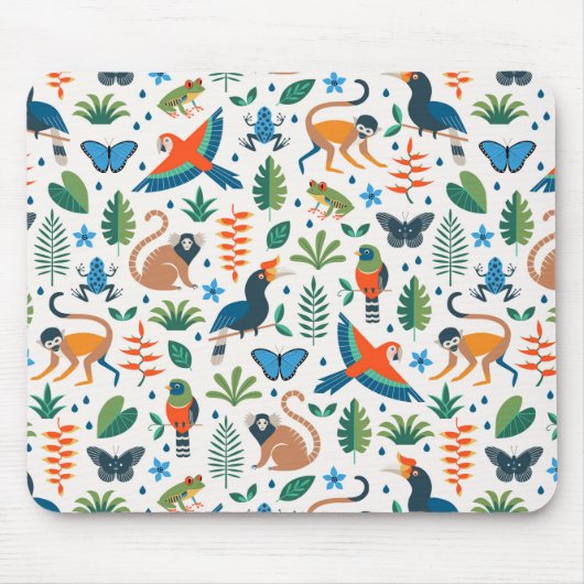 Rainforest Animal Pattern Muismat (Voorkant)