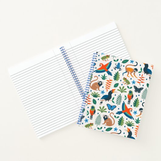 Rainforest Animal Pattern Notitieboek (Binnen)
