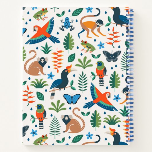 Rainforest Animal Pattern Notitieboek (Achterkant)