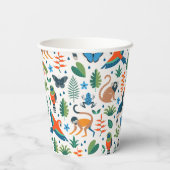 Rainforest Animal Pattern Papieren Bekers (Achterkant)