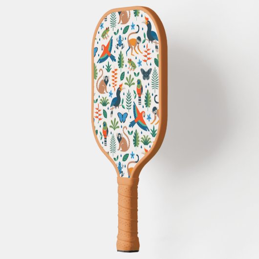 Rainforest Animal Pattern Pickleball Paddle (Links)