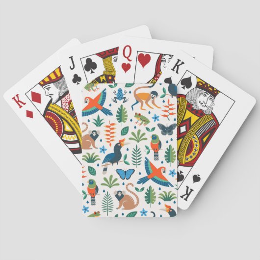 Rainforest Animal Pattern Pokerkaarten (Achterkant)