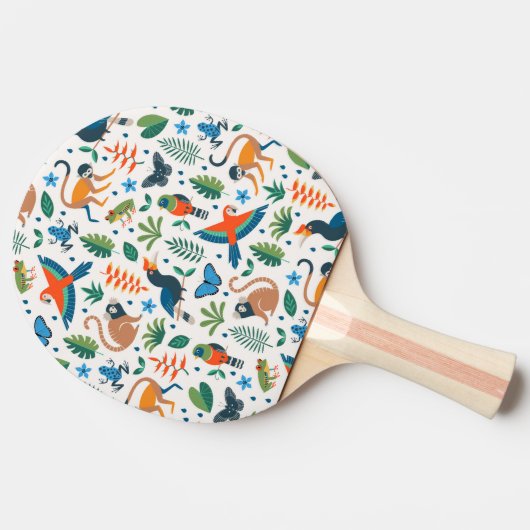 Rainforest Animal Pattern Tafeltennisbatje (Zijkant)