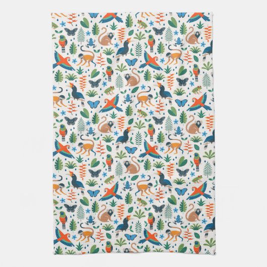 Rainforest Animal Pattern Theedoek (Verticaal)