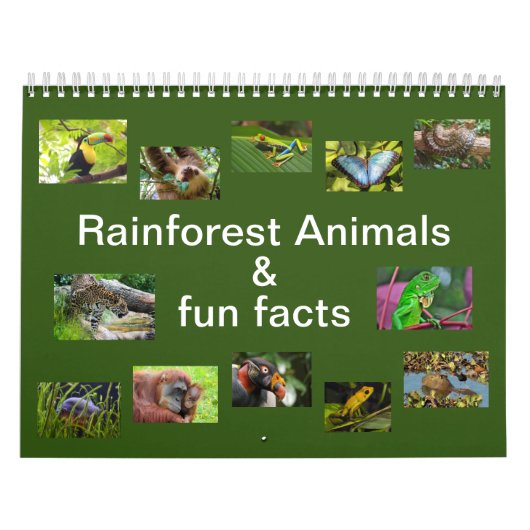 Rainforest Animals & Fun Feit 12 maanden Agenda Kalender (Hoes)