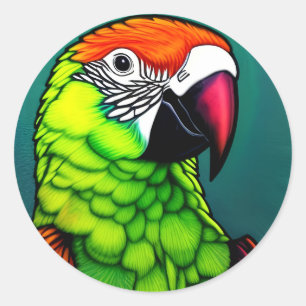 Rainforest Beauty: exotische wilde papegaai Ronde Sticker