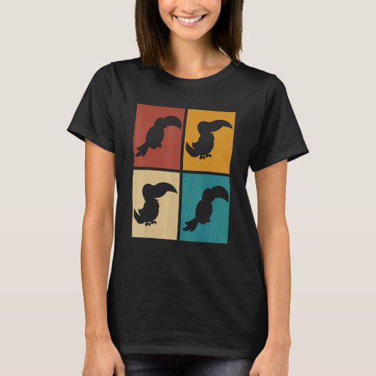 Rainforest Bird Tropical Animal Pop Toucan T-shirt (Voorkant)