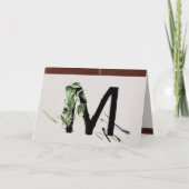 Rainforest Embellish Painted Letter M Monogram Kaart (Voorkant)