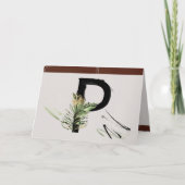 Rainforest Embellish Painted Letter P Monogram Kaart (Voorkant)