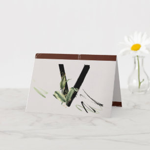 Rainforest Embellish Painted Letter V Monogram Kaart