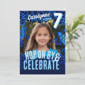 Rainforest Frog 7e verjaardag foto uitnodigen - Bl Kaart (Staand voorkant)