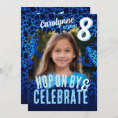 Rainforest Frog 8e verjaardag foto uitnodigen - Bl Kaart (Voorkant / Achterkant)