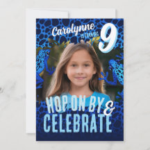 Rainforest Frog 9e verjaardag foto uitnodigen - Bl