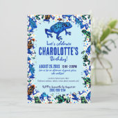 Rainforest Frog Pattern Verjaardagsuitnodiging Kaart (Staand voorkant)