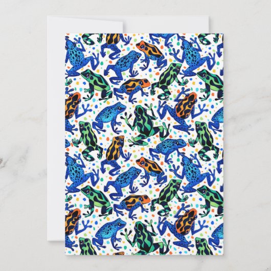 Rainforest Frog Pattern Verjaardagsuitnodiging Kaart (Achterkant)