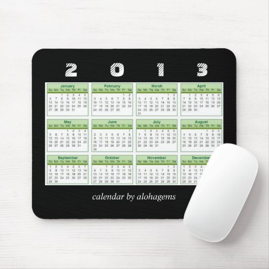 Rainforest Green 2013 Calendar Mousepad Muismat (Met muis)