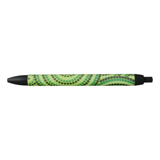 Rainforest Green aboriginal stipschilderij! Zwarte Inkt Pen (Voorkant)
