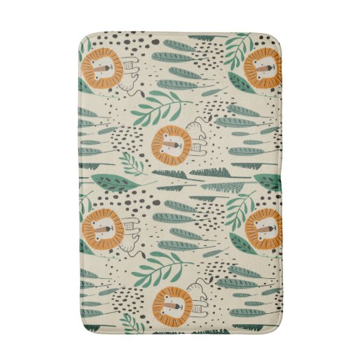 Rainforest Patroon Cute Doodle Oerwoud Badmat (Voorkant Verticaal)