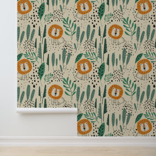 Rainforest Patroon Cute Doodle Oerwoud Behang