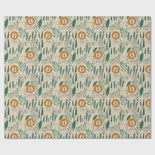 Rainforest Patroon Cute Doodle Oerwoud Cadeaupapier (Vlak)