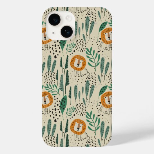 Rainforest Patroon Cute Doodle Oerwoud Case-Mate iPhone Case (Achterkant)
