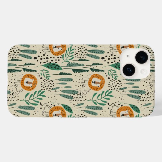 Rainforest Patroon Cute Doodle Oerwoud Case-Mate iPhone Case (Achterkant (horizontaal))